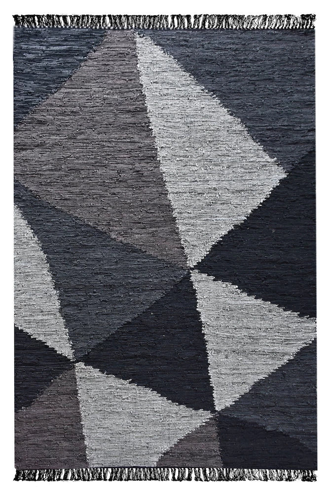 Staunton And Henry Raphael Black And Grey Woven Leather Rug Rugs 2 Staunton And Henry Raphael Black And Grey Woven Leather Rug Rugs