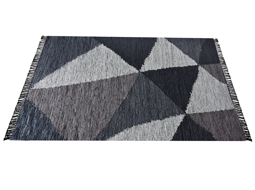 Staunton And Henry Raphael Black And Grey Woven Leather Rug Rugs 5 Staunton And Henry Raphael Black And Grey Woven Leather Rug Rugs