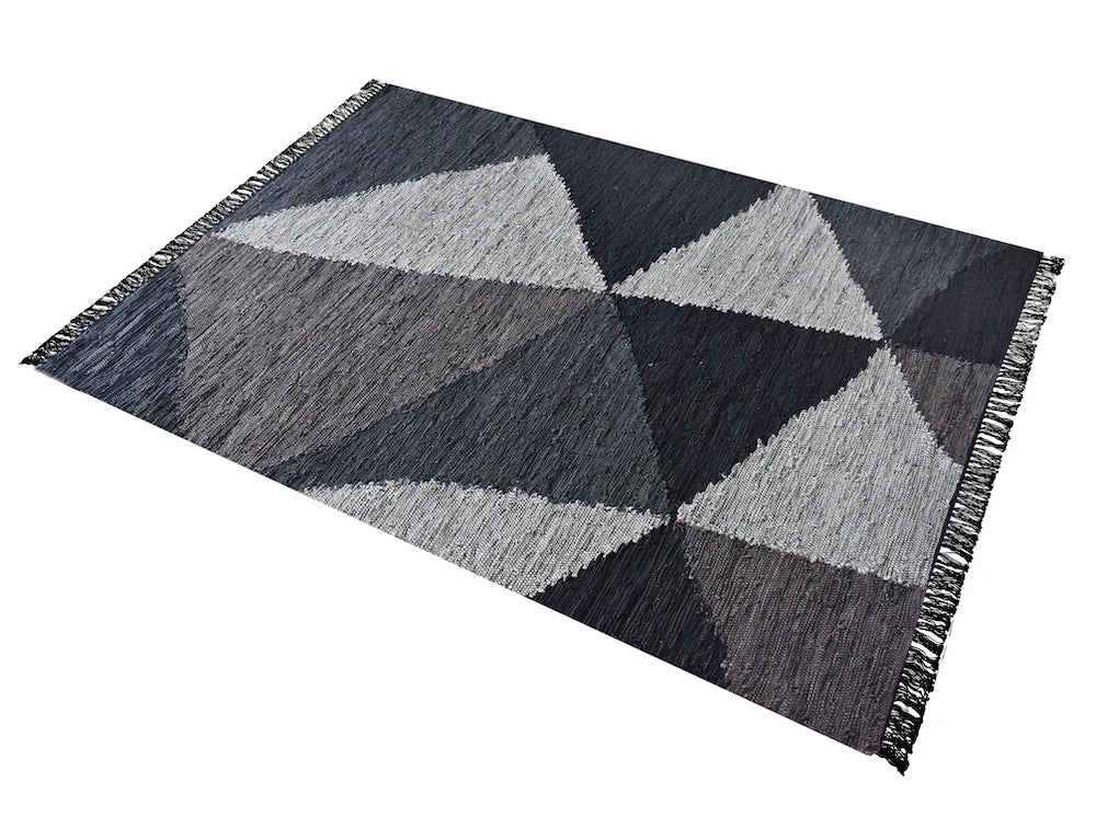 Staunton And Henry Raphael Black And Grey Woven Leather Rug Rugs 6 Staunton And Henry Raphael Black And Grey Woven Leather Rug Rugs