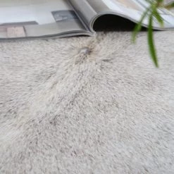 Staunton And Henry Rugs Premium Grey And Cream Faux Cowhide Rug