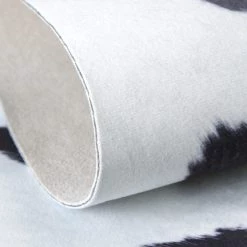 Staunton And Henry Rugs Premium White With Black Spots Faux Cowhide Rug