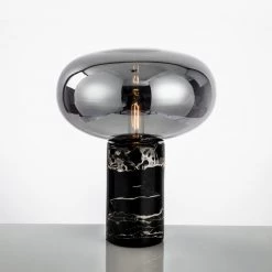 Staunton And Henry Lighting Joelle Oval Glass And Marble Base Table Lamp