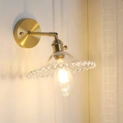 Staunton And Henry Vintage Glass And Brass Wall Light 15 Staunton And Henry Vintage Glass And Brass Wall Light