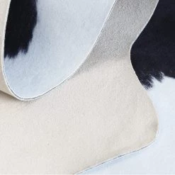 Staunton And Henry Rugs Premium White With Black Spots Faux Cowhide Rug
