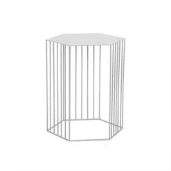 Staunton And Henry Furniture Hexagon Metal Frame Side Table