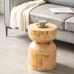 Staunton And Henry Furniture Solid Log Wood Stool