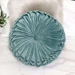 Staunton And Henry Round Pleated Vintage Style Cushion