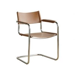 Staunton And Henry Furniture Mid Century Modern S34 Style Leather And Chrome Chair