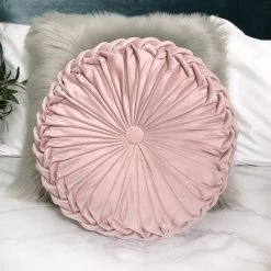 Staunton And Henry Round Pleated Vintage Style Cushion