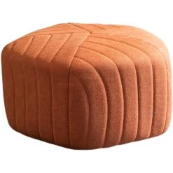 Staunton And Henry Modern Velvet Hexagon Ottoman