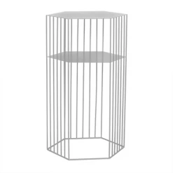 Staunton And Henry Furniture Hexagon Metal Frame Side Table