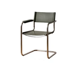 Staunton And Henry Furniture Mid Century Modern S34 Style Leather And Chrome Chair