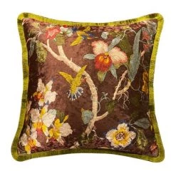 Staunton And Henry Velvet Oriental Garden Throw Cushion 28 Staunton And Henry Velvet Oriental Garden Throw Cushion