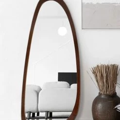 Staunton And Henry Furniture Indra Asymmetrical Solid Wood Floor Mirror