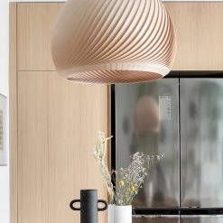 Staunton And Henry Studio Vayehi Wind Wood Veneer Ceiling Light