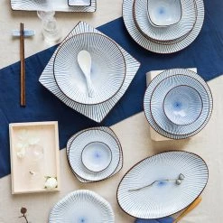 Staunton And Henry Modern Oriental Ceramic Plate In Starburst Pattern