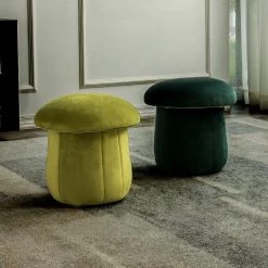 Staunton And Henry Plush Velvet Mushroom Stool Furniture