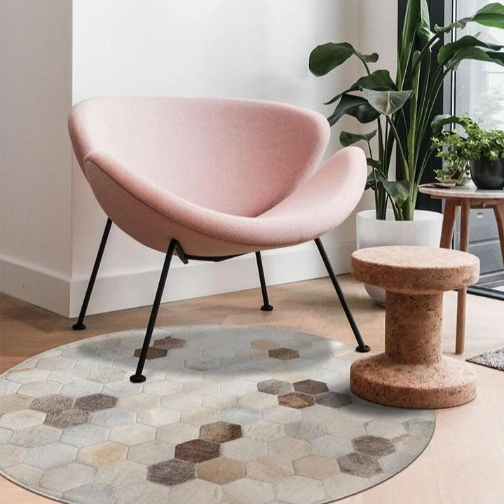 Staunton And Henry Cream Honeycomb Round Patchwork Hide Rug Rugs 5 Staunton And Henry Cream Honeycomb Round Patchwork Hide Rug Rugs