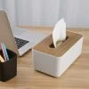 Staunton And Henry Kitchen Modern Wood And White Tissue Box