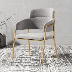 Staunton And Henry Millie Velvet Dining Chairs With Gold Legs (Set Of 2)