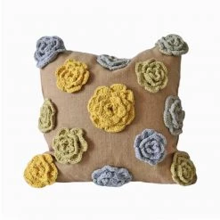 Staunton And Henry Home Accessories Flower Crochet Throw Cushion Cover