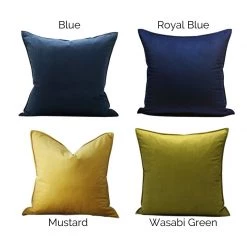 Staunton And Henry Home Accessories Anais Velvet Plain Throw Cushions