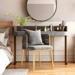 Staunton And Henry Macy Braided Velvet And Gold Dining Chair (Set Of 2)