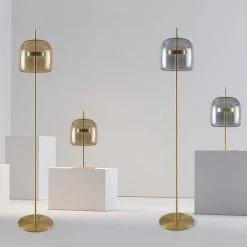 Staunton And Henry Stellar Modern Glass And Gold Floor Lamp Lighting