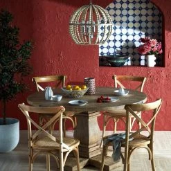 Staunton And Henry Solid Wood & Rattan Country Chair - Vintage Finish Furniture