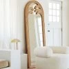 Staunton And Henry Palm Leaves Rattan Frame Standing Mirror Furniture