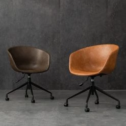 Staunton And Henry Hayden Swivel Saddle Tan Armchair Furniture