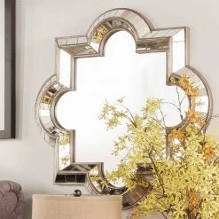 Staunton And Henry Cloverleaf Art Deco Decorative Wall Mirror