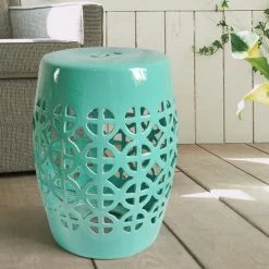 Staunton And Henry Turqoise Ceramic Chinese Drum Stool Furniture