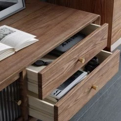 Staunton And Henry Midcentury Modern Walnut TV Cabinet With Drawers Furniture