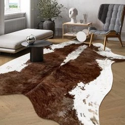 Staunton And Henry Premium Brown And White Faux Cowhide Rug 18 Staunton And Henry Premium Brown And White Faux Cowhide Rug