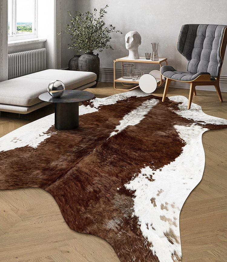 Staunton And Henry Premium Brown And White Faux Cowhide Rug 6 Staunton And Henry Premium Brown And White Faux Cowhide Rug