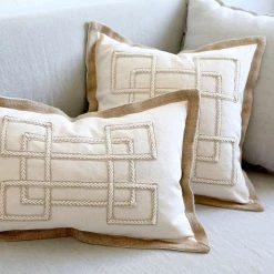 Staunton And Henry Elegant Cotton And Jute Throw Cushion Cover Home Accessories