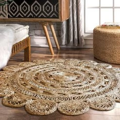 Staunton And Henry Rugs Rosetta Round Hemp Rug