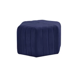 Staunton And Henry Modern Velvet Hexagon Ottoman