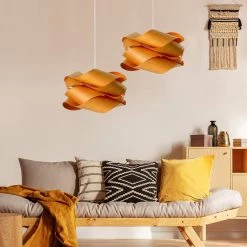 Staunton And Henry Lighting Wood Veneer Ribbon Ceiling Light