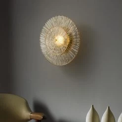 Staunton And Henry Flora Round Glass And Gold Wall Light Lighting