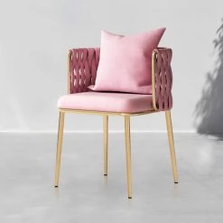 Staunton And Henry Macy Braided Velvet And Gold Dining Chair (Set Of 2)