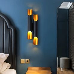 Staunton And Henry Black And Gold Wall Light