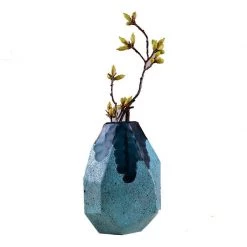 Staunton And Henry Modern Abstract Blue Glass Vase