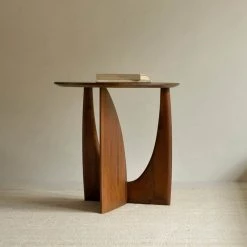 Staunton And Henry Furniture Oak Wood Asymmetric Side Table