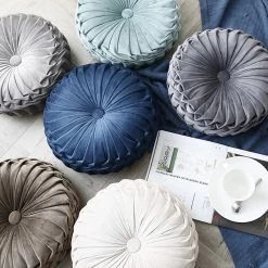 Staunton And Henry Round Pleated Vintage Style Cushion
