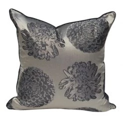 Staunton And Henry Floral Embroidered Satin Throw Cushion