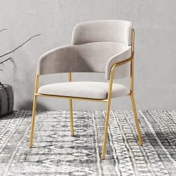 Staunton And Henry Millie Velvet Dining Chairs With Gold Legs (Set Of 2)