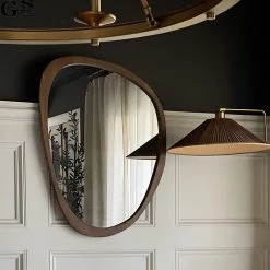 Staunton And Henry Indra Asymmetrical Solid Wood Wall Mirror