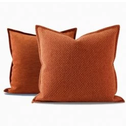 Staunton And Henry Woven Burnt Orange Throw Cushion Home Accessories